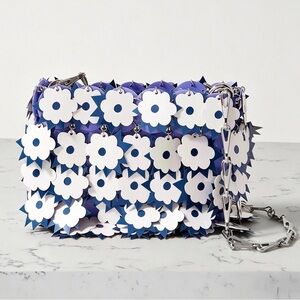 Paco Rabanne Floral-disc Sparkle Shoulder Bag in Blue